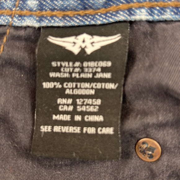 AFFLICTION LOS ANGELES Denim Jeans Mens 42x31 Flap Back Pocket Plain Jane - Picture 12 of 14